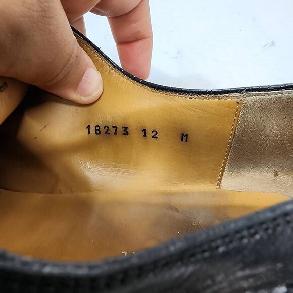 Florsheim Mens 12 Rucci Cap Toe Balmoral Oxford Black Leather Dress Shoes - Picture 9 of 10